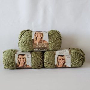 3 New Lion Brand Vanna's Choice 3.5 oz Dusty Green